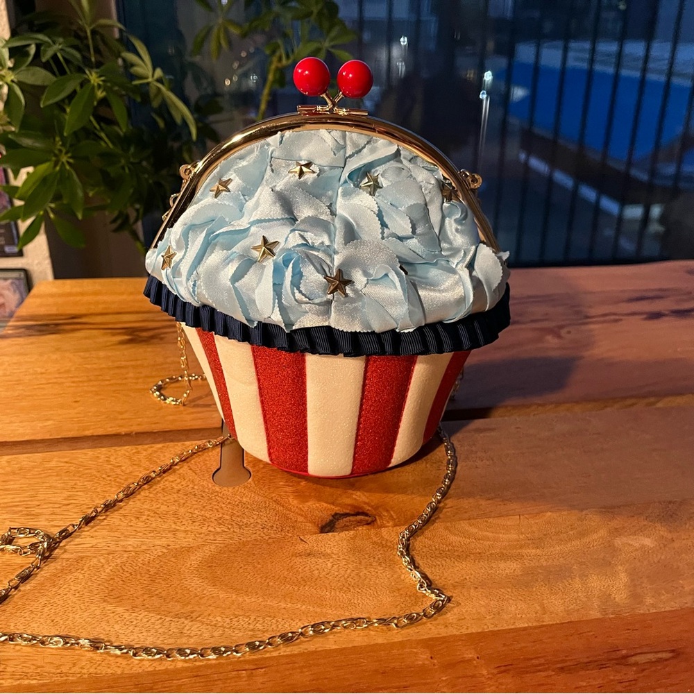 Betsey Johnson Baked In The USA Cupcake Crossbody Mini Bag